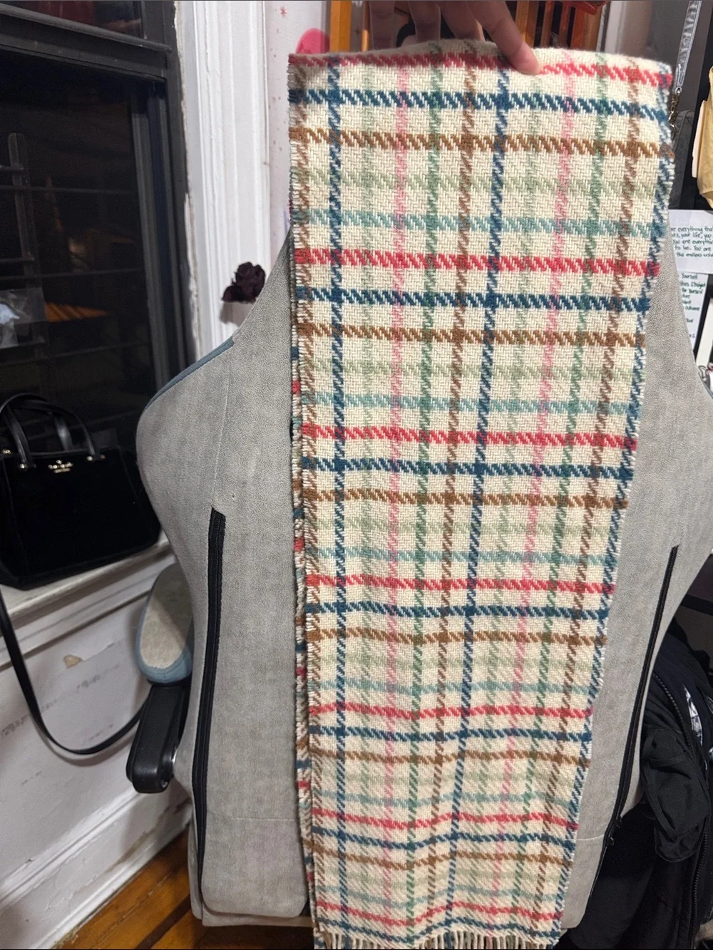 Coach Legacy Multi-Color Plaid Cashmere Scarf
